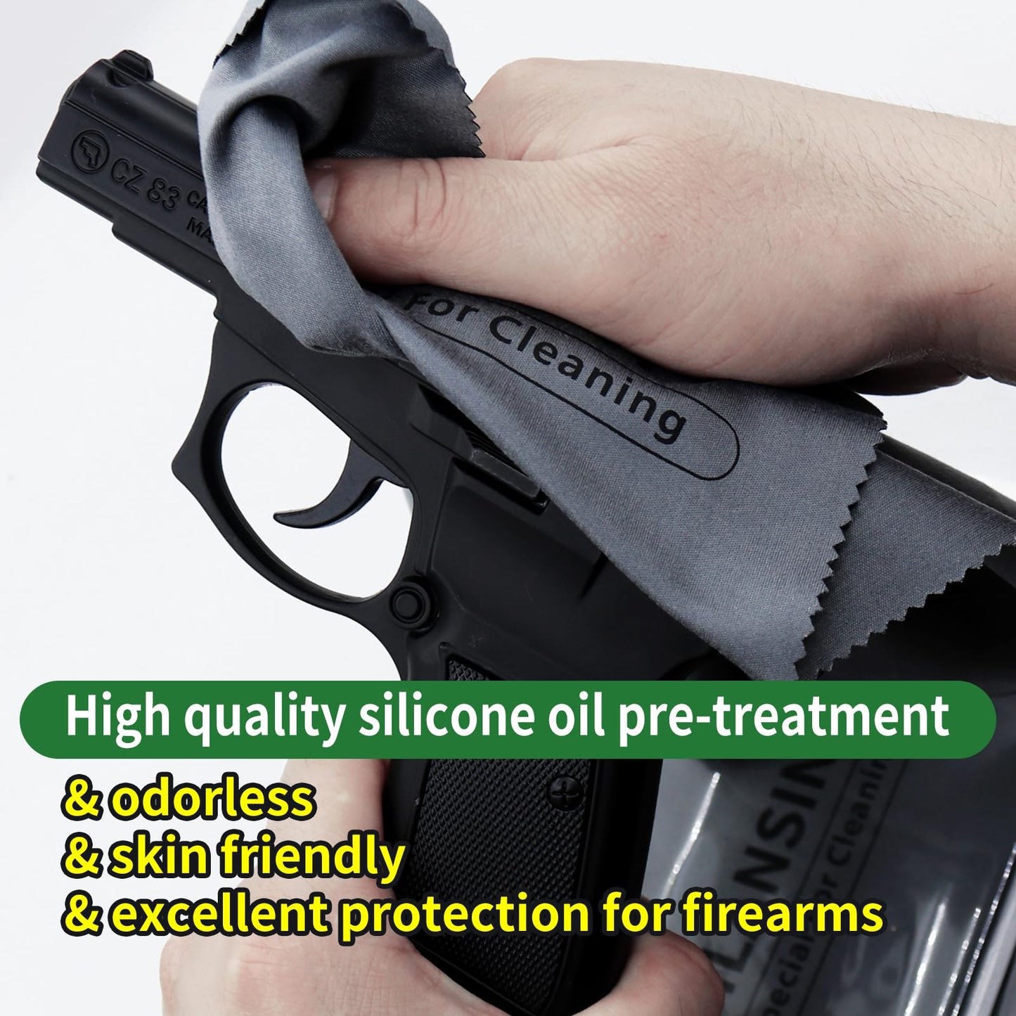 ILANSIN Silicon Gun Cloth 5 Pack 12'' ×12'' Gun Cleaning Cloths Lint Free - Gun Cleaning Wipes with Silicon Gray Gun Cleaning Rags for Gun Cleaning/Polishing Silicon Rags/Rust Wipes