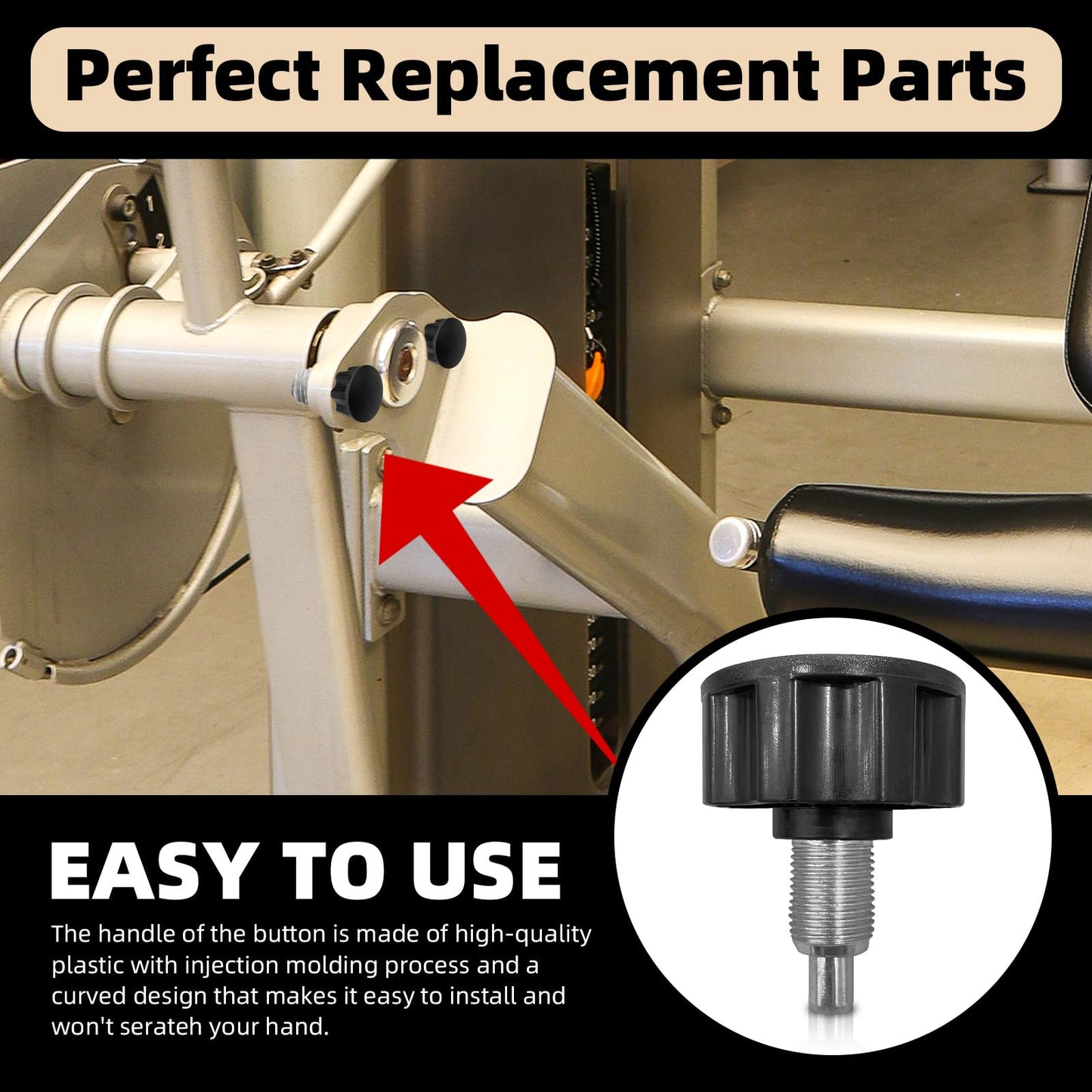 JVNZAM 4 Pcs Pop Pull Pin Knob M16 Pull-up Spring Knob Adjustment, Exercise Bike Pin Knob Replacement Parts for Fitness Equipment Exercise Machines