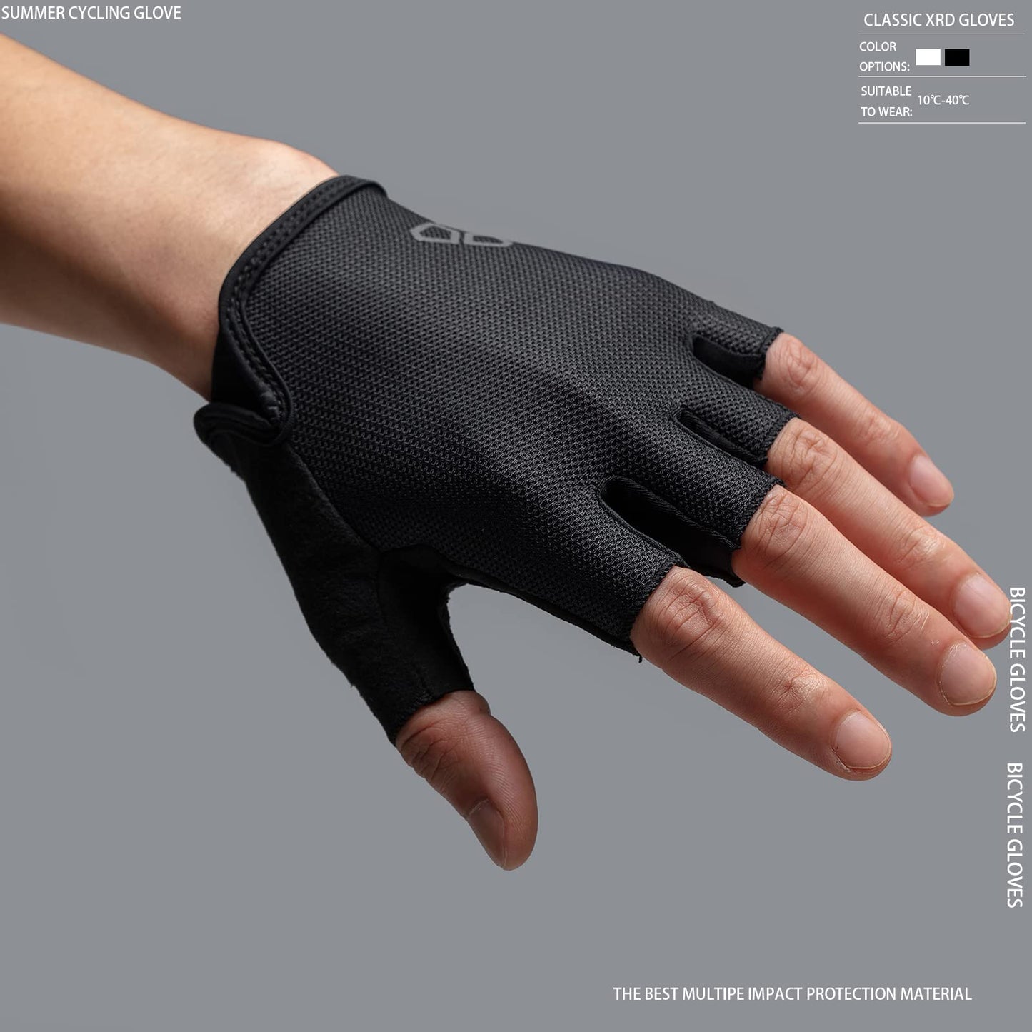 DUEECO Cycling Gloves - Anti-Slip, Shock-Absorbing XRD Pad, Light Weight Breathable MTB Biking Gloves for Men & Women (Black, X-Large(Palm Width 9-9.5cm))