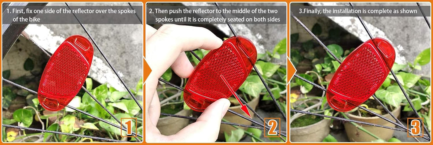 2PCS Warning Reflector Bicycle Strip for Rim Spoke Wheel