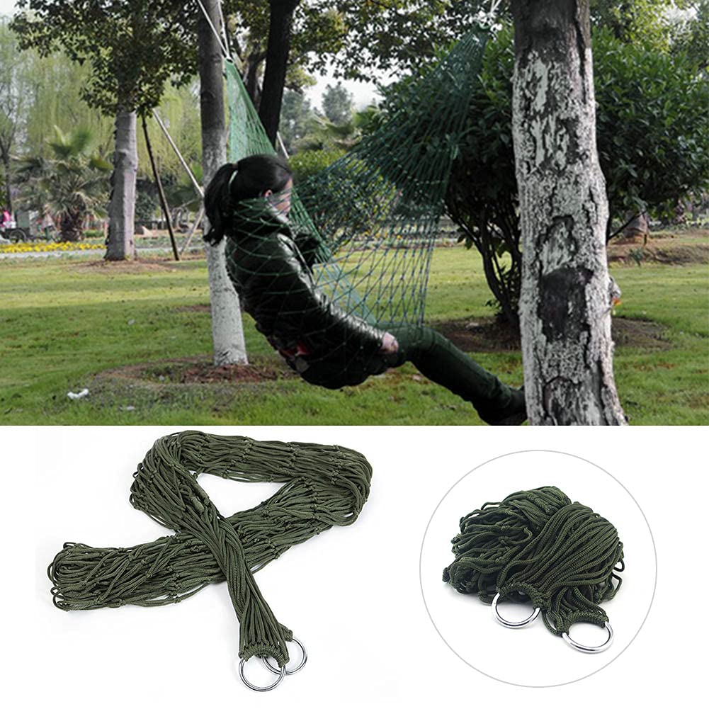 Keenso Camping Hammock,Portable Hammock Mesh Rope Hammocks for Outside, Hiking, and Travel