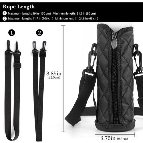 Linkidea Water Bottle Carrier with Strap Compatible with Owala FreeSip 24oz, Stanley Quick Flip Go 24oz, YETI Rambler Bottle 18oz, Waterbottle Sling Bag Holder, Long Shoulder Strap (59'')