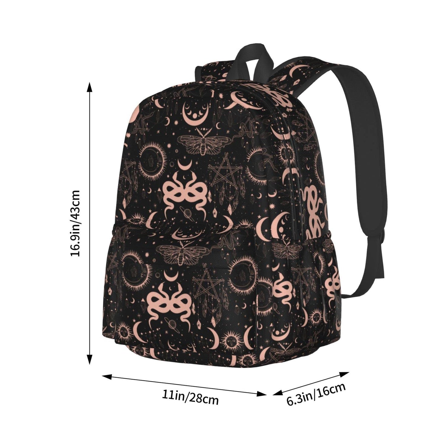 Withy Moon Backpack For Men Women With Adjustable Padded Shoulder Straps Daypack For College Travel
