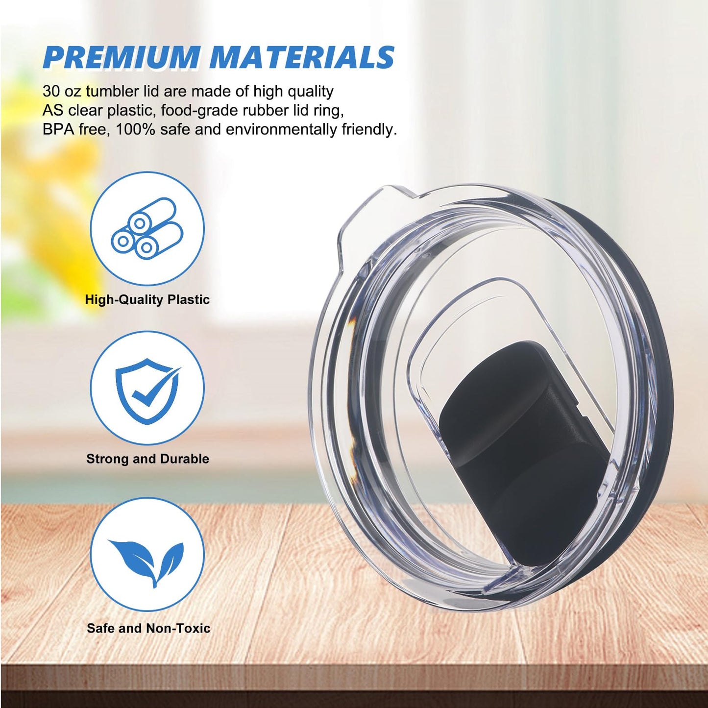 30 oz Tumbler Lid, 2 Pack Replacement Lids Fit for YETI umbler Lid, 14 oz Mug and 35 oz Straw Mug, Spill Proof Cup Lids Covers with Magnetic Slider Switch