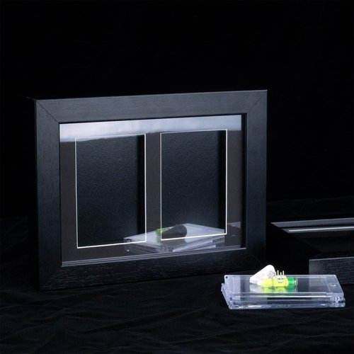Bivitre 2 Pack Baseball Card Display Case - Wall Mount, Holds Sports Cards for Basketball, Football, Hockey - Black Standard (4 Cards)