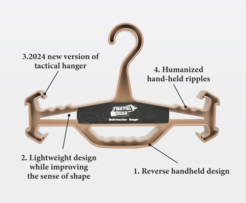 FMATAL GEAR Tactical Multifunction Hanger | Pro Multipurpose Heavy Duty Hanger | 200 lb Capacity | for Paintball Airsoft Gear,Tactical Gear,Scuba. (DE)