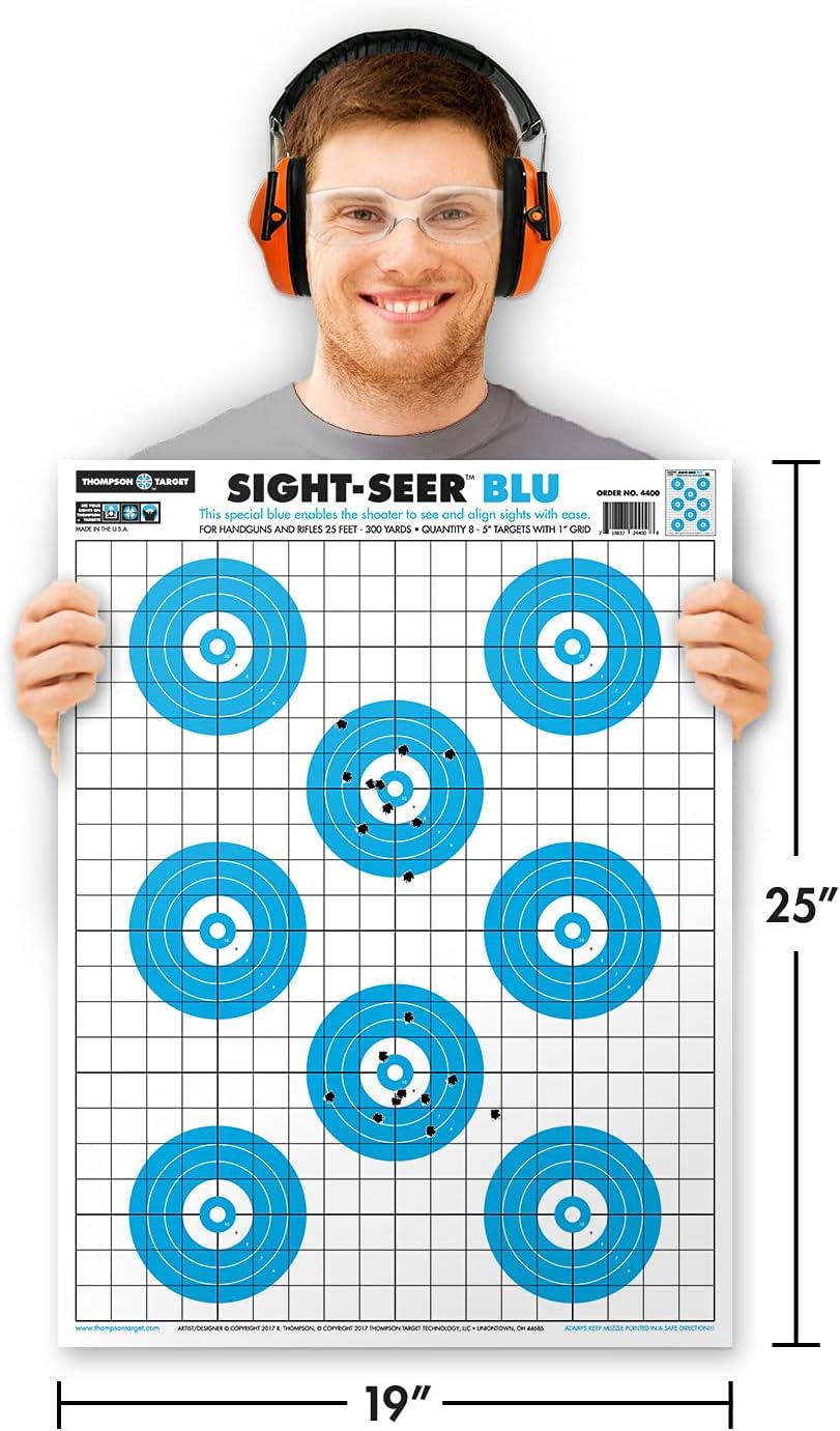 Sight Seer Paper Bullseye Shooting Targets for Pistol & Rifle 19"x25"