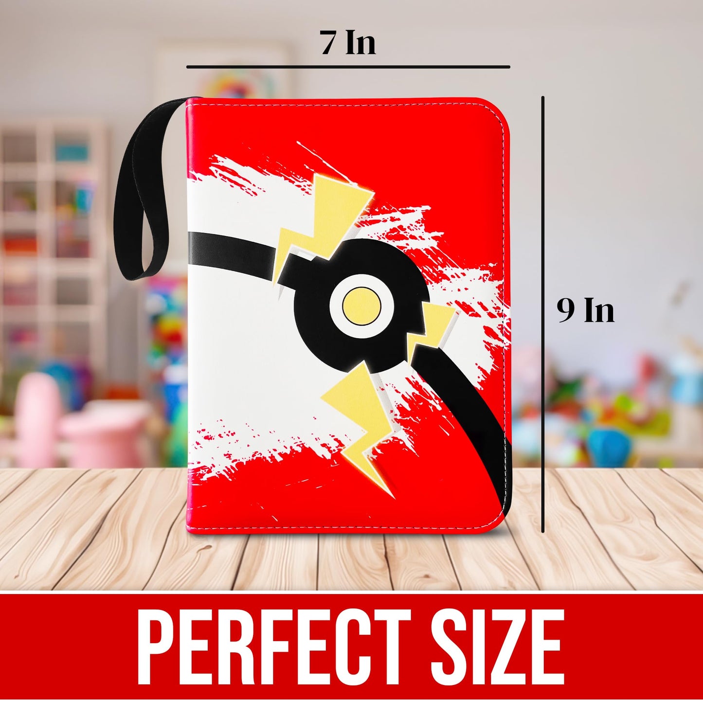 4-Pockets Trading Card Binder PLUS Extra Pack of 100 Sleeves, carries 440 cards in 55 Double sided Pages, FREE Pack of 100 Yellow Sleeves to safely store extra Cards, Premium Zipped PU Leather Cover