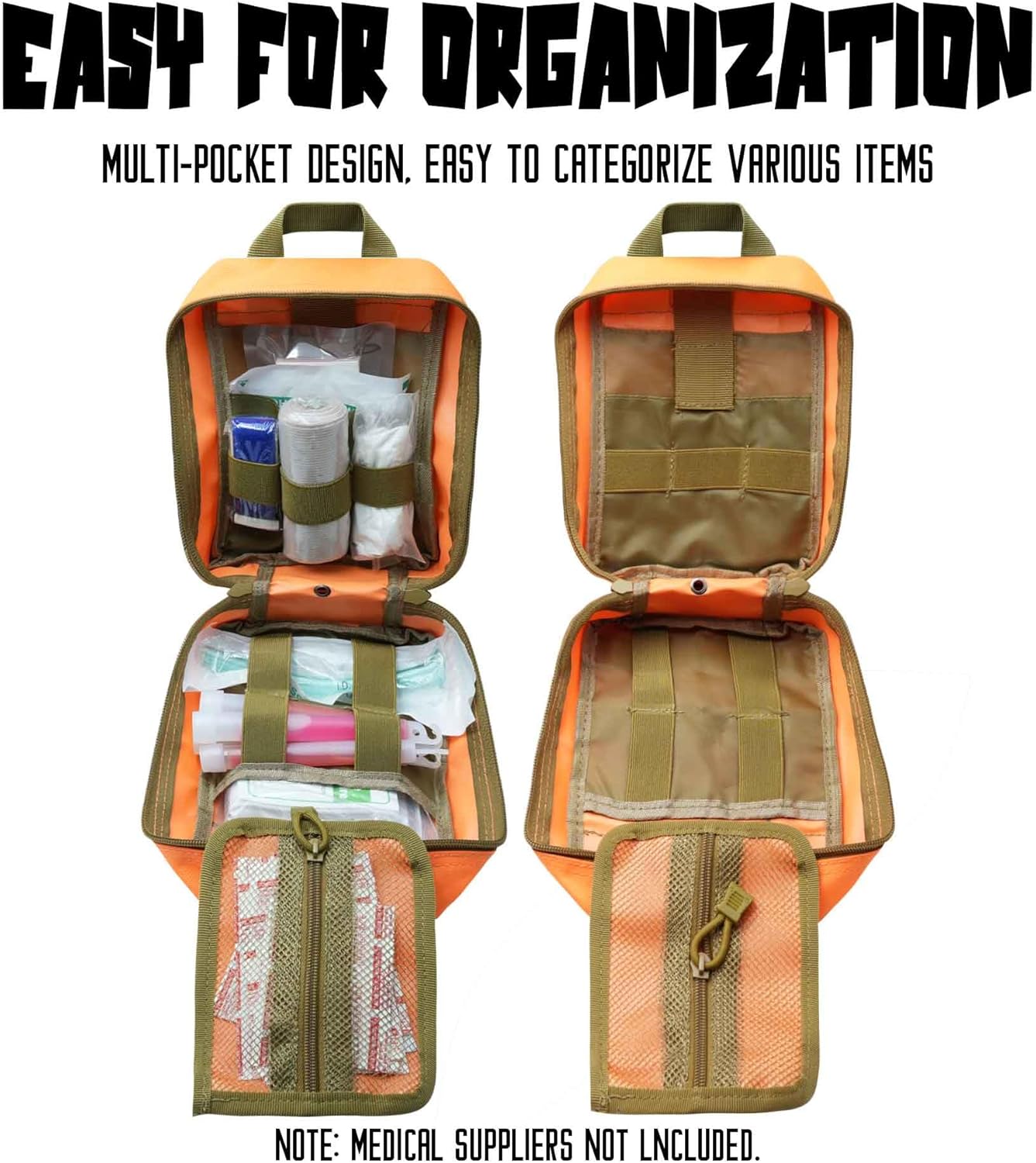 1000D Molle Ifak Pouch Rip Away, Tactical Tear Away Medical Pouch Empty, Military First Aid Pouch Bag Only for Camping Hiking Travel