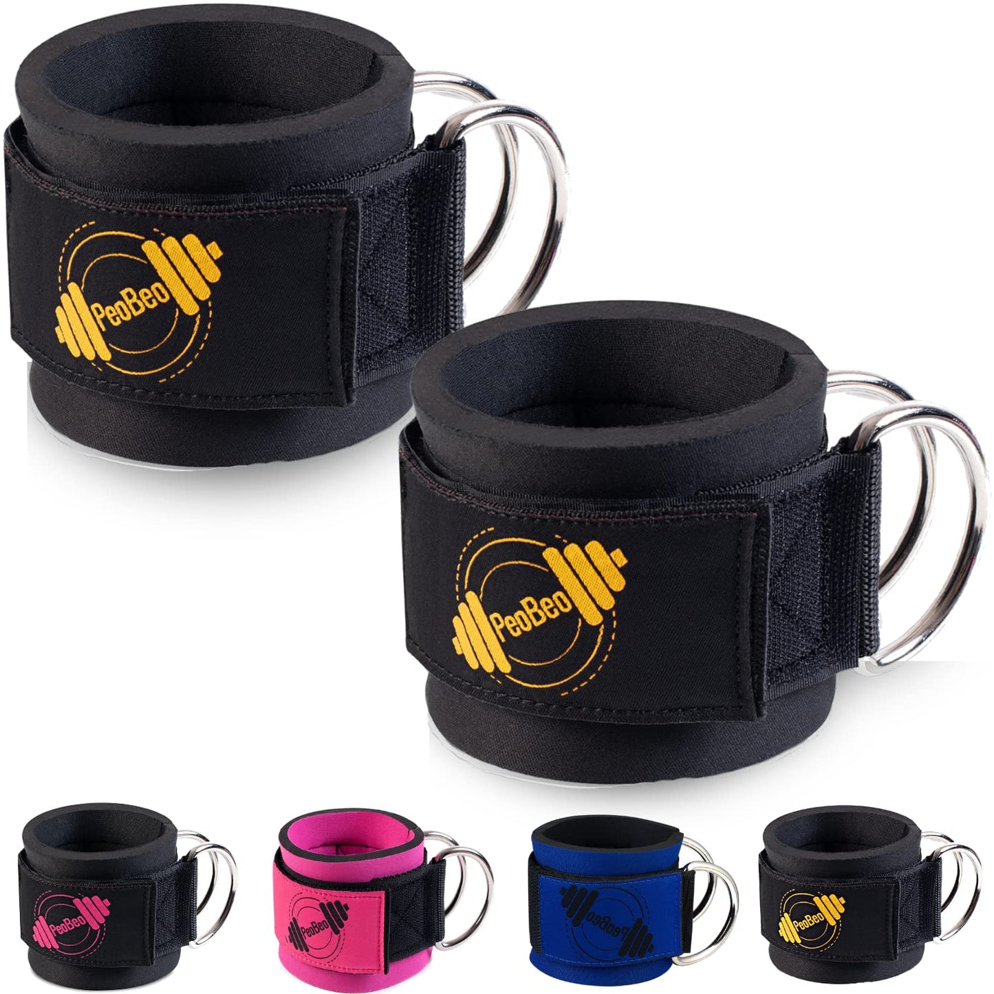 2 Pack Blood Flow Restriction Bands for Women Glutes and 2 Pack Ankle Strap for Cable Machine Cable Attachments for Gym
