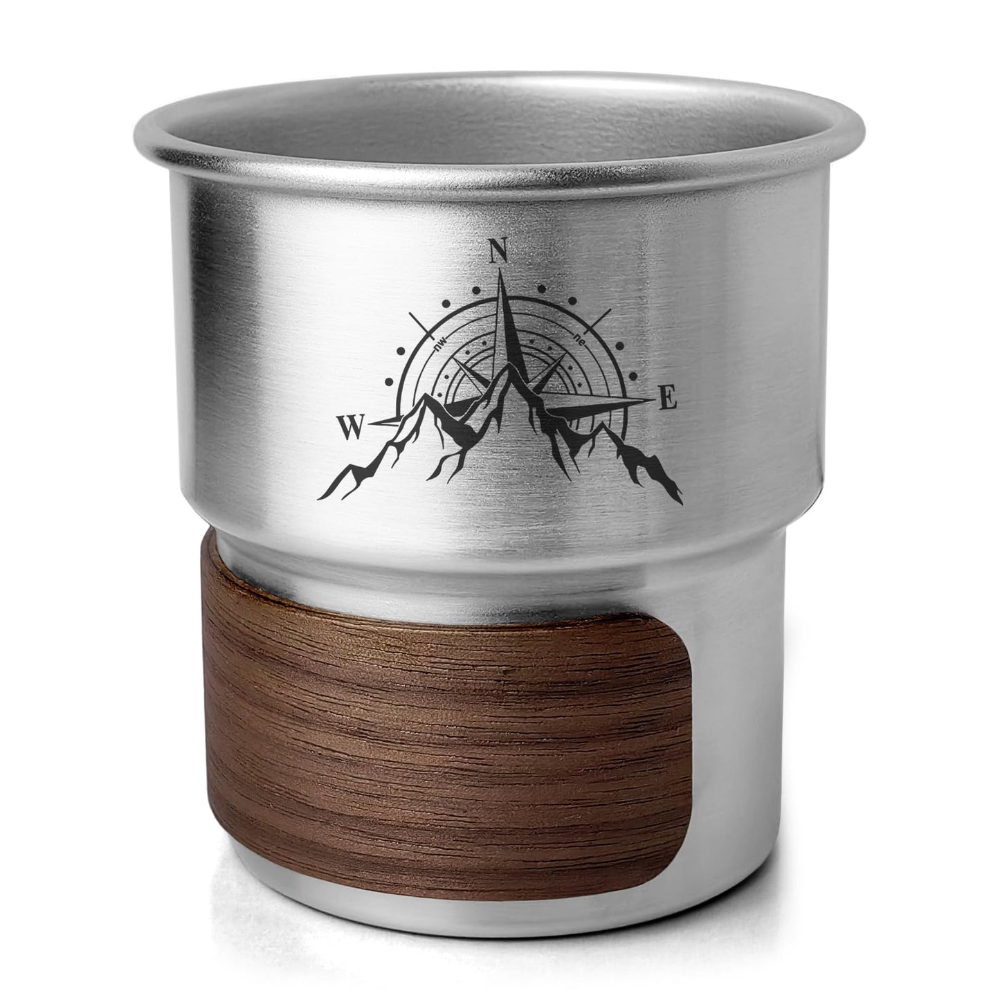 Jutasty Funny Stainless Steel Camping Coffee Cup for Camping Lover, Outdoor Camping Mug for Coffee Cold Beverages, Portable Camping Hiking Backpacking Travel Cup 9.5oz(280ml), Arctic Snow Mountain