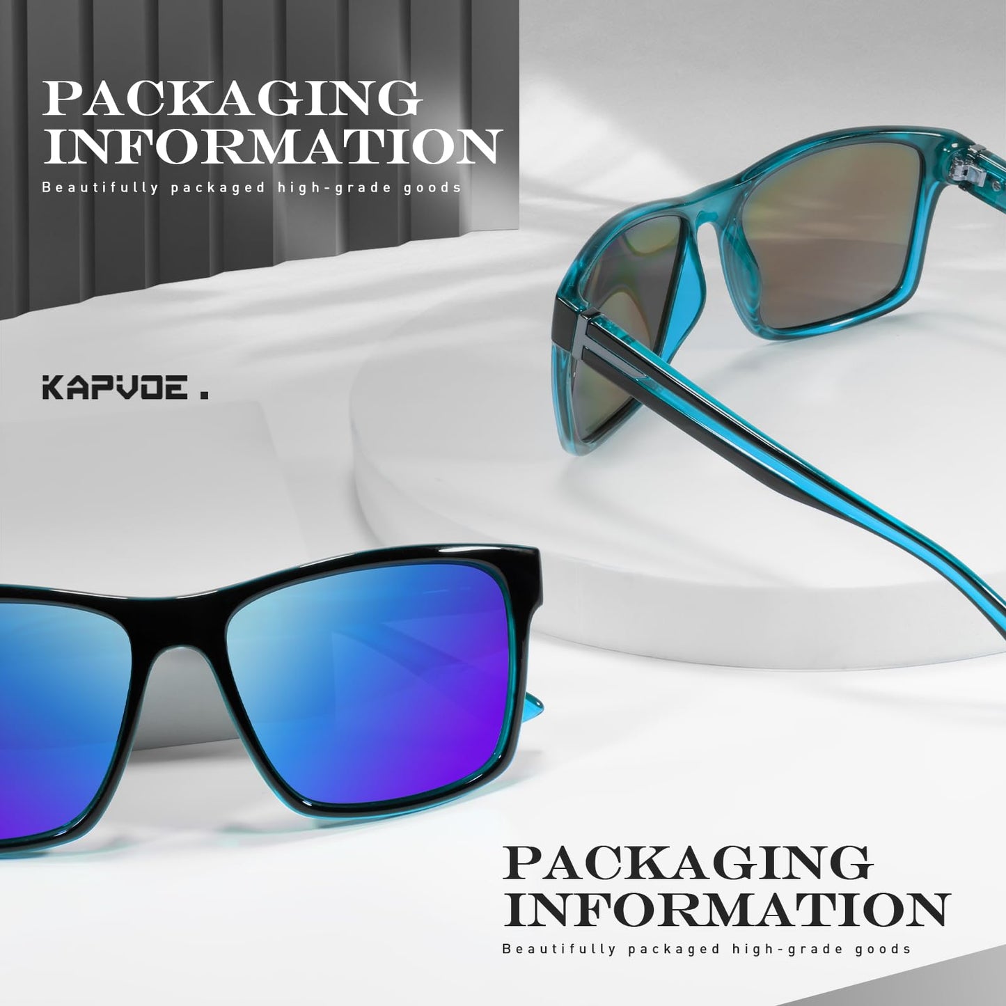KAPVOE Polarized Sunglasses Men Women UV400 Protection Sport Glasses Driving Fishing Cycling Beach Golf Running - K2404