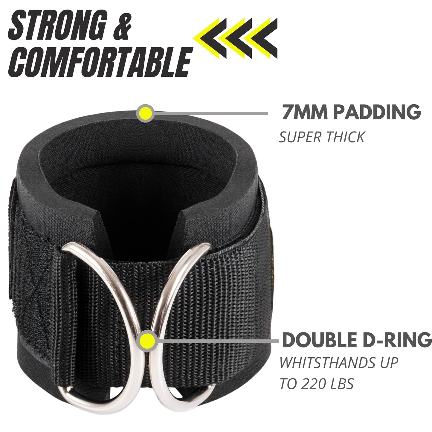 2 Pack Blood Flow Restriction Bands for Women Glutes and 2 Pack Ankle Strap for Cable Machine Cable Attachments for Gym