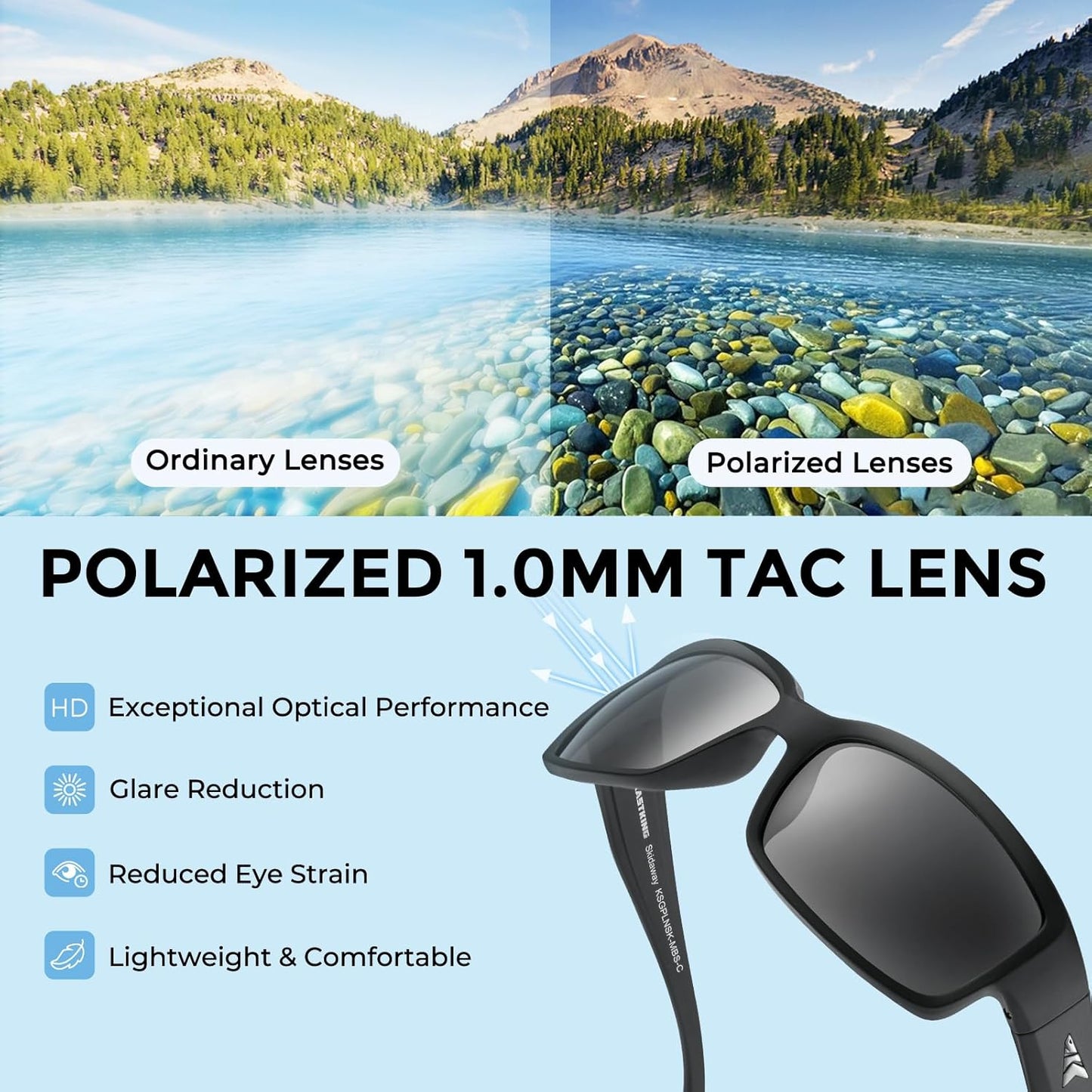 KastKing Skidaway Polarized Sport Sunglasses for Men and Women,Ideal for Driving Fishing Cycling and Running,UV Protection
