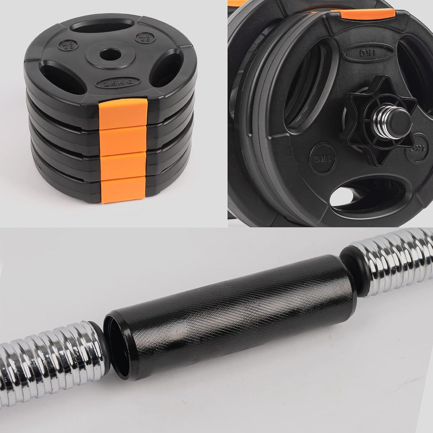 Phoenix Fitness Dumbbells Weight Set, Adjustable 2 in 1 Barbell Set for Exercise, Muscle and Strength Training