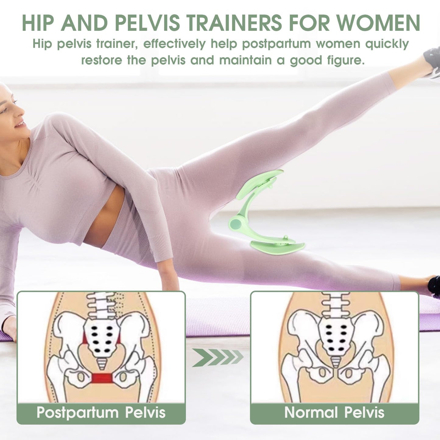 Kegel Exercise, Inner Thigh Exerciser, Thigh Exerciser, Pelvic Floor Muscle Trainer, Thigh Workout Equipment, Thigh Exerciser for Women, Kegel Tightener (Green)