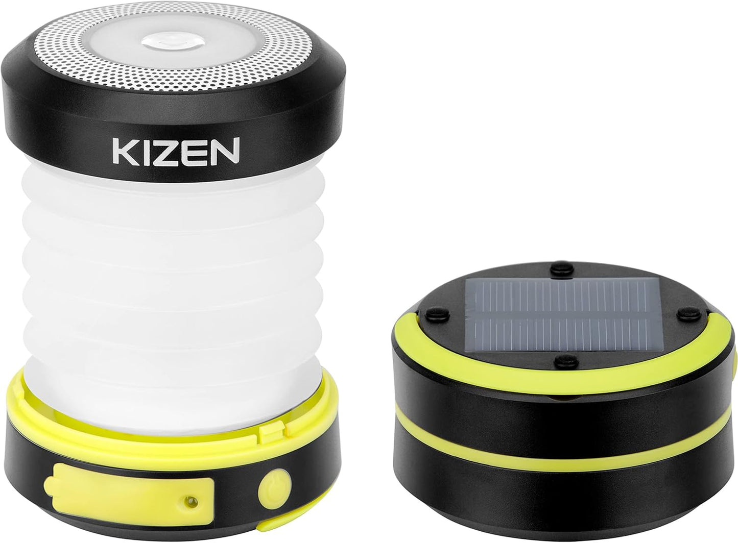 Kizen Solar Camping Lantern Rechargeable - LED Lanterns for Power Outages, & Camping Lights - Collapsible & Rechargeable Lamp with Solar or Plug - Hiking Gear