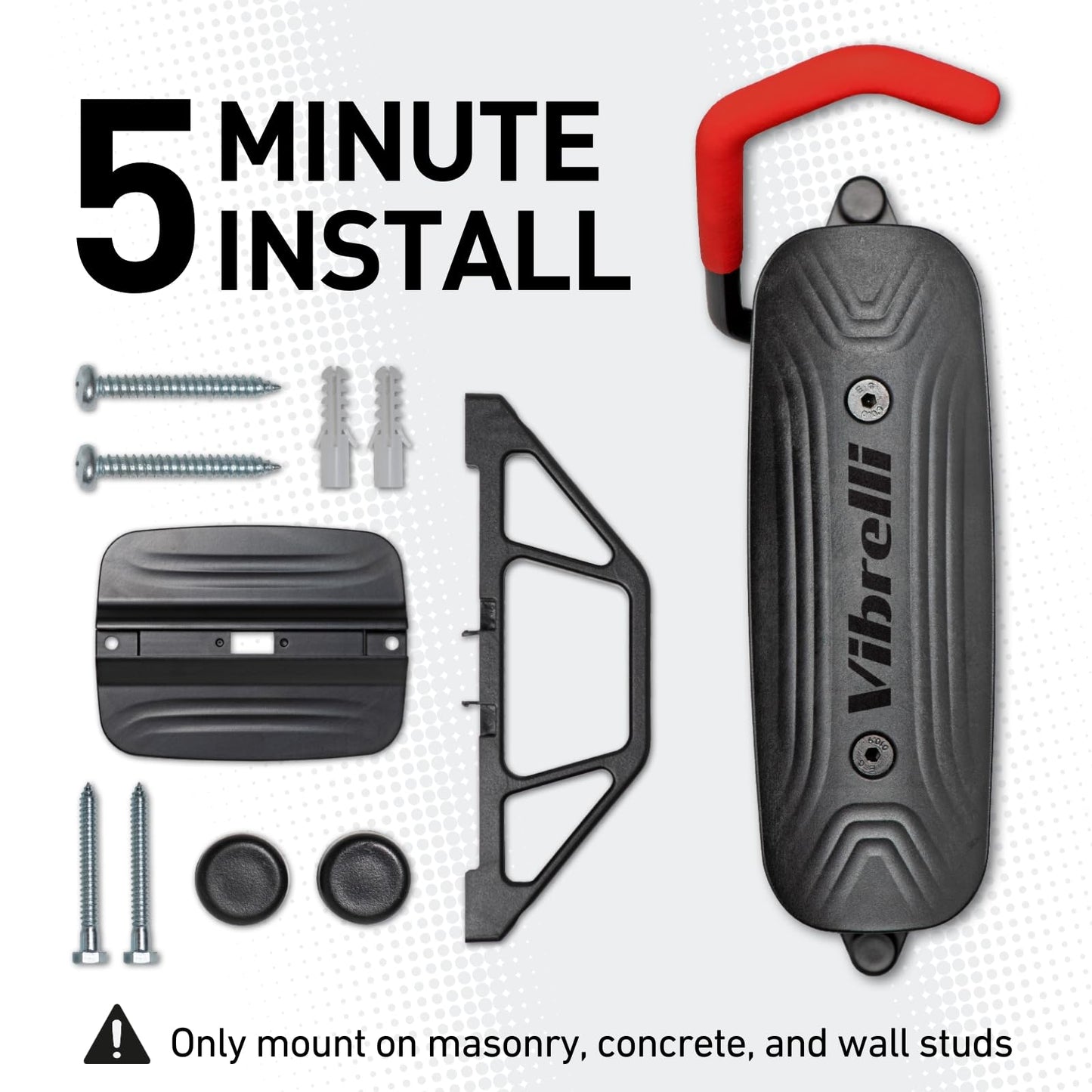 Vibrelli Vertical Swivel Wall Bike Rack - MTB, Road, eBike Bike Hanger and Hooks