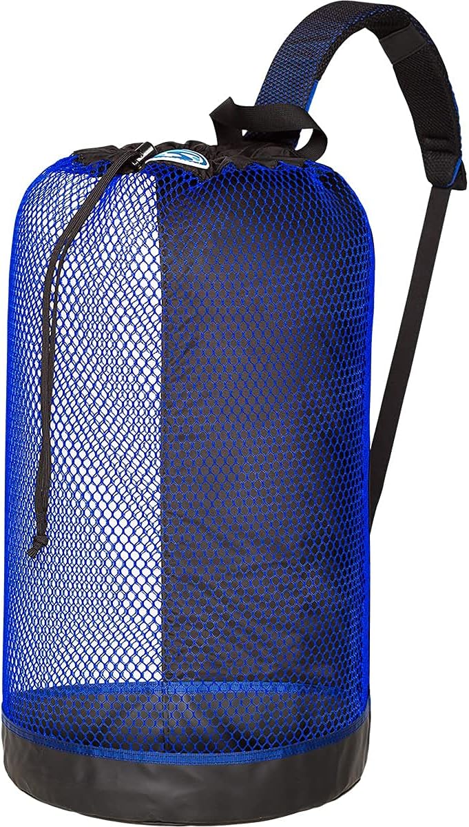 Stahlsac BVI Mesh Backpack: Compact 33L size, great beach bag for dry/wet gear, BLUE
