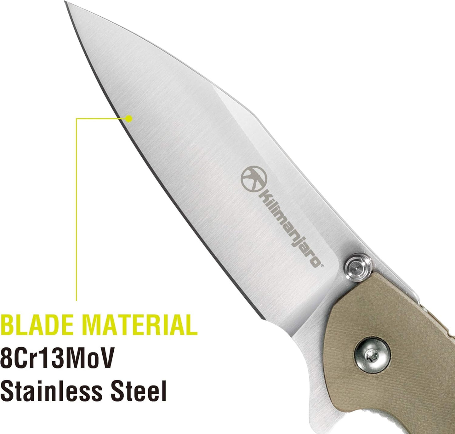 Kilimanjaro 910028 KJ910028 Fixed Blade,Hunting Knife,Outdoor,campingkitchen, One Size, Brown