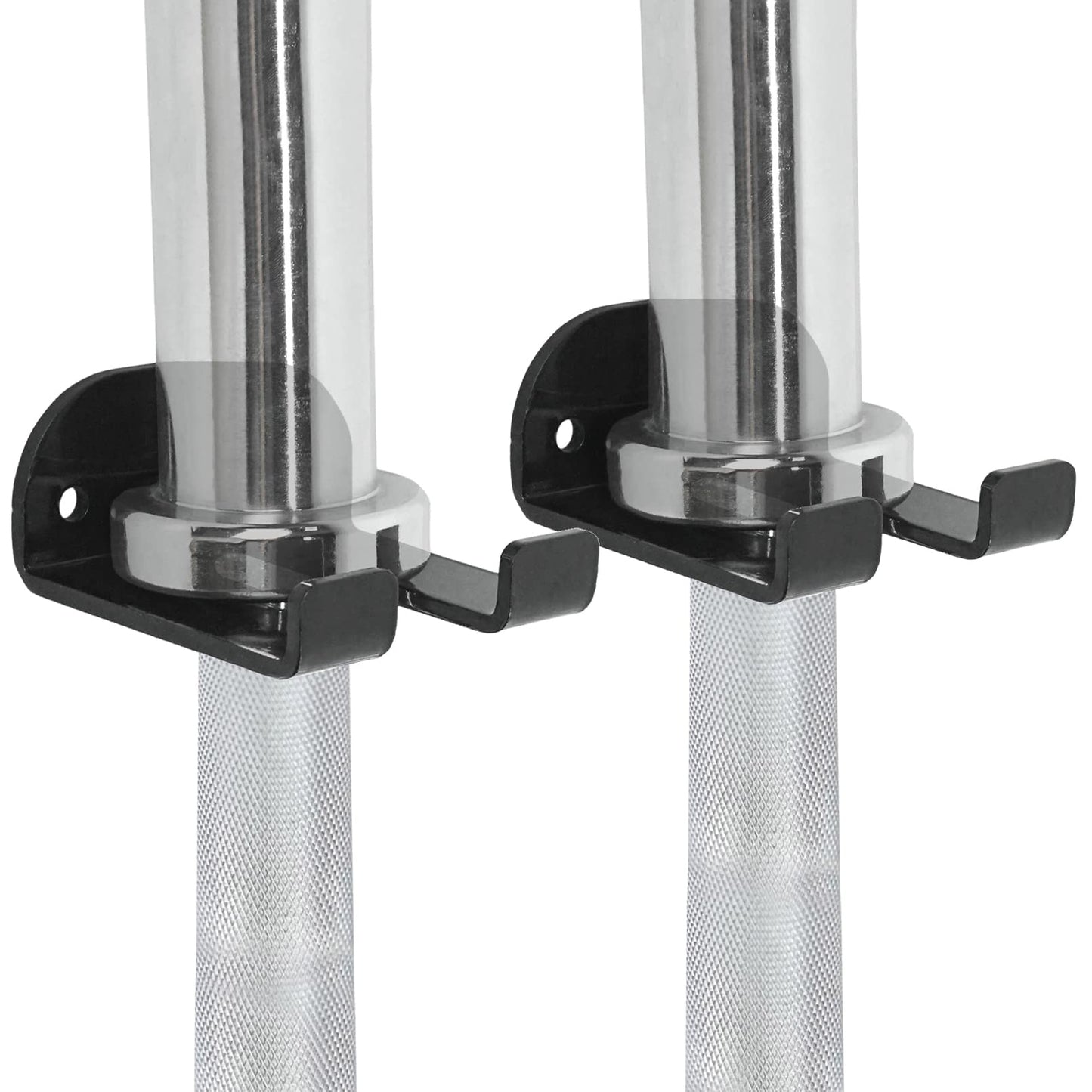 Luwint Set of 2 Single Olympic Barbell Hanger, Vertical Gym Bar Storage Holder Wall Rack