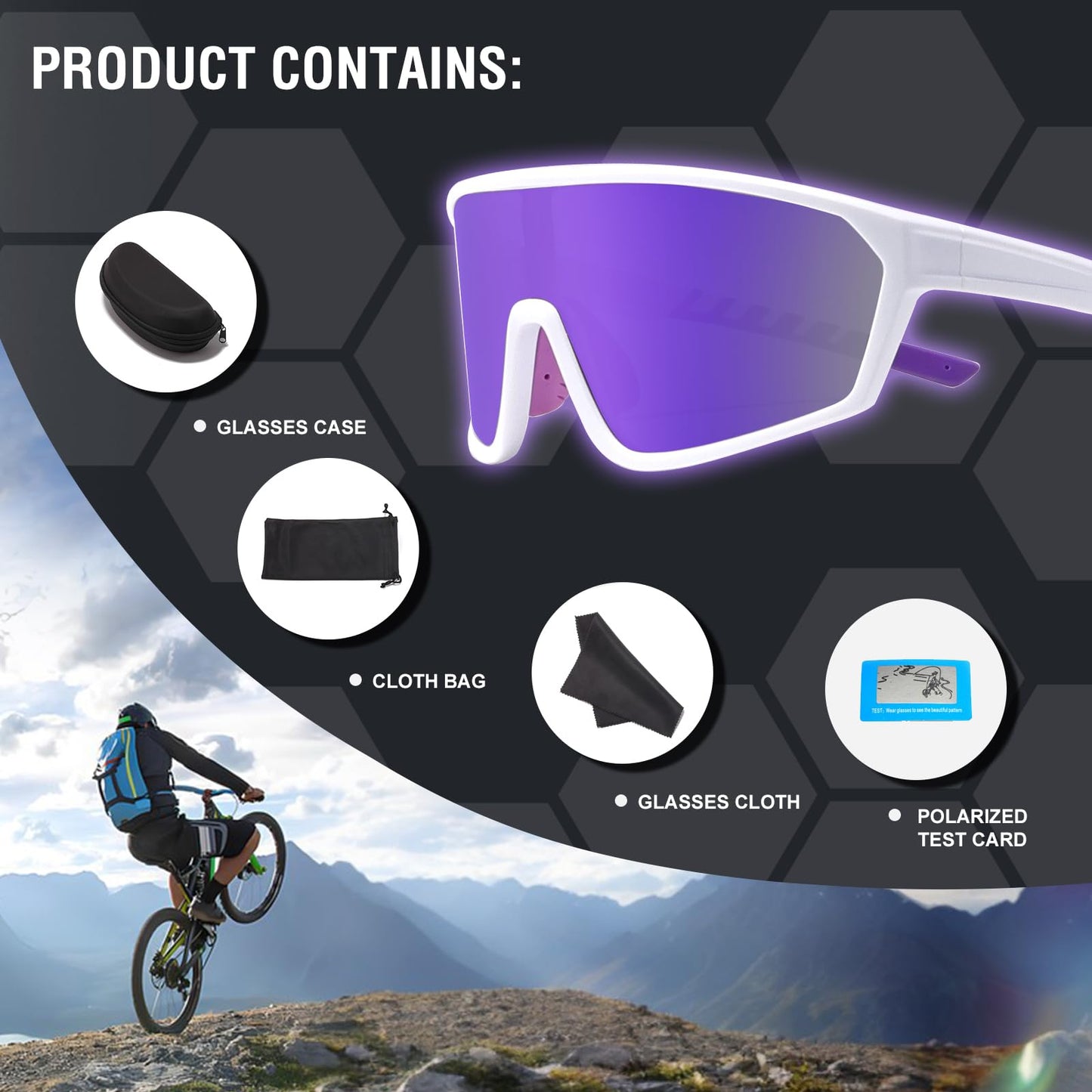 NICBOOY Wrap Around Sports Sunglasses Youth Baseball Sunglasses Polarized Sports Glasses UV Protection