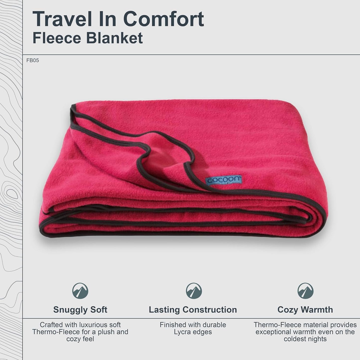 cocoon- Premium - Travel Fleece Blanket - Cozy, Soft, Warm, Lightweight - Regular 79" x 63"