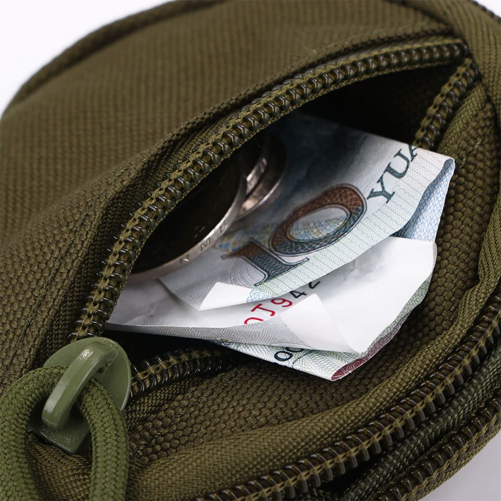 2PCS Small Coin Purse Molle Bag, Waist Belt Bag Wallet Pouch Purse Phone Case Earbuds Bag with Zipper, Universal Bags EDC Pouch