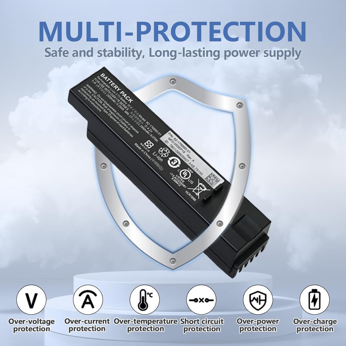 (5 Pack) Replacement for Zebra DS8178 Scanner Battery - DS8100 DS8170 DS6878-SR Handheld Barcode Scanner Battery 82-176890-01 3400mAh