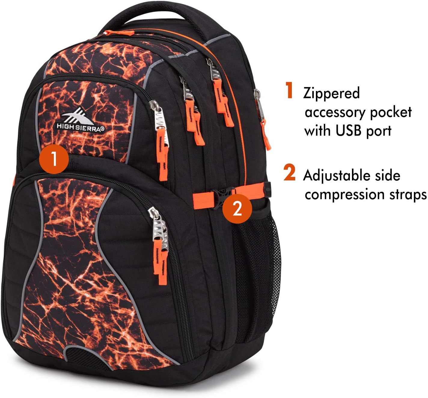 High Sierra Swerve Laptop Backpack, Crimson/Black, One Size