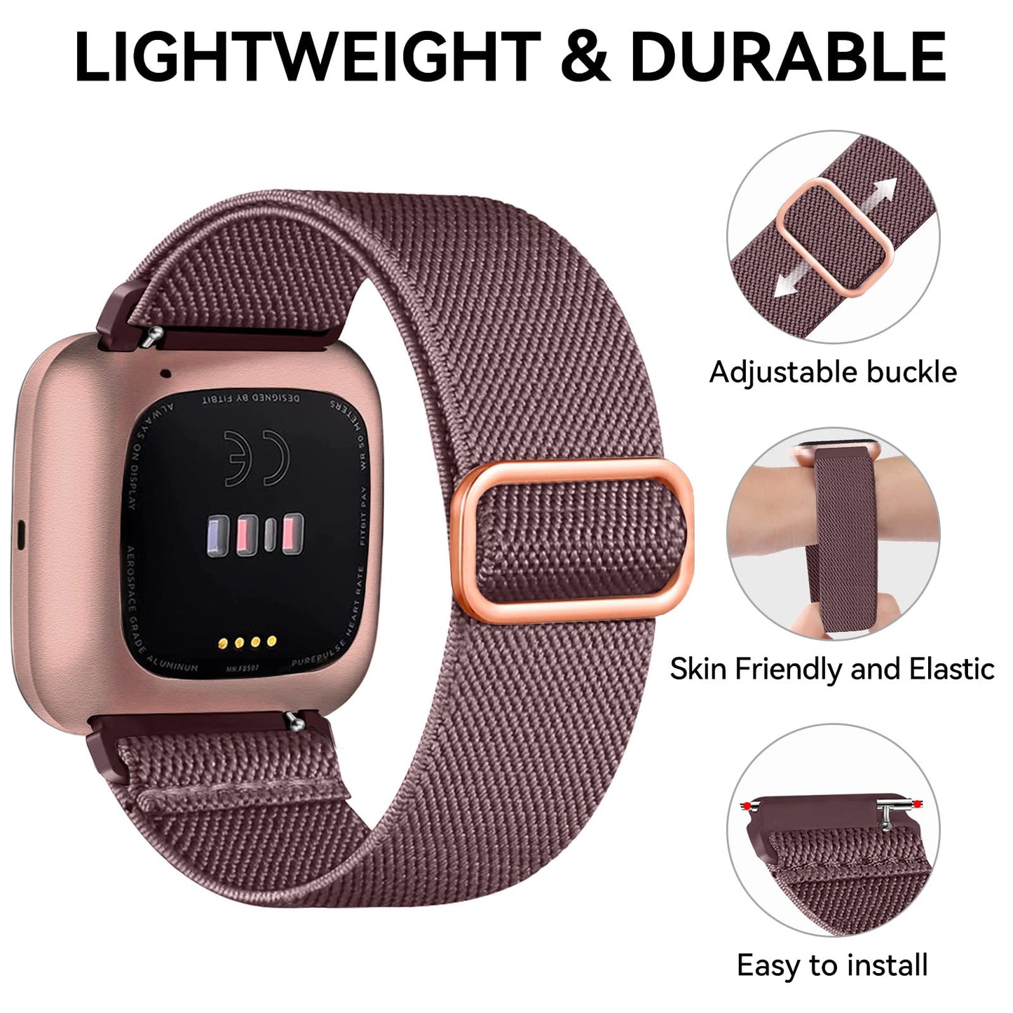 10 Pack Bands Compatible with Fitbit Versa 2 Bands/Fitbit versa 2 bands for women/Fitbit Versa/Versa Lite/Versa SE,Soft Adjustable Nylon Sport Band for Fitbit Versa Smart Watch Women Men