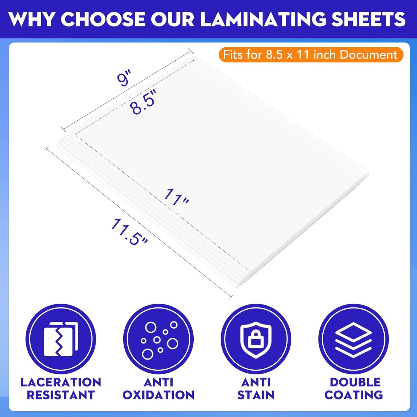CAREGY 600 Pack Laminating Sheets,Holds 8.5 x 11 Inch Sheets,Thermal Laminating Pouches, 3 Mil, 9 x 11.5 Inches Lamination Sheet Paper for Laminator, Round Corner Letter Size