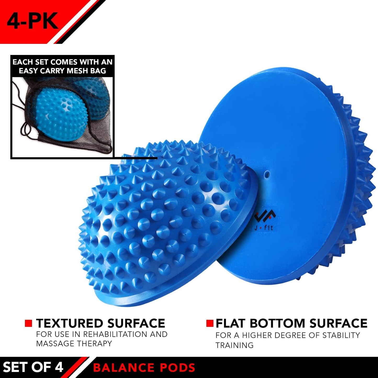 JFIT Balance Pod and Foot Fitness Set - Set of 4 Pods