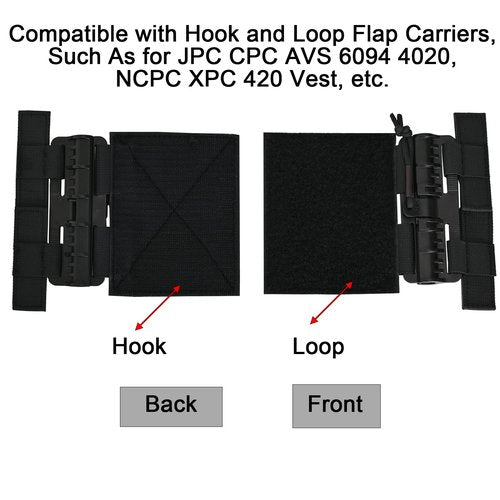 tactifans 2 Pack MOLLE Vest Quick Release Buckle Set Quick Disconnect Cummerbund Adapters Single Point MOLLE Removal Buckle Nylon with Hook and Loop for JPC CPC NCP XPC 420 Vest (Black)