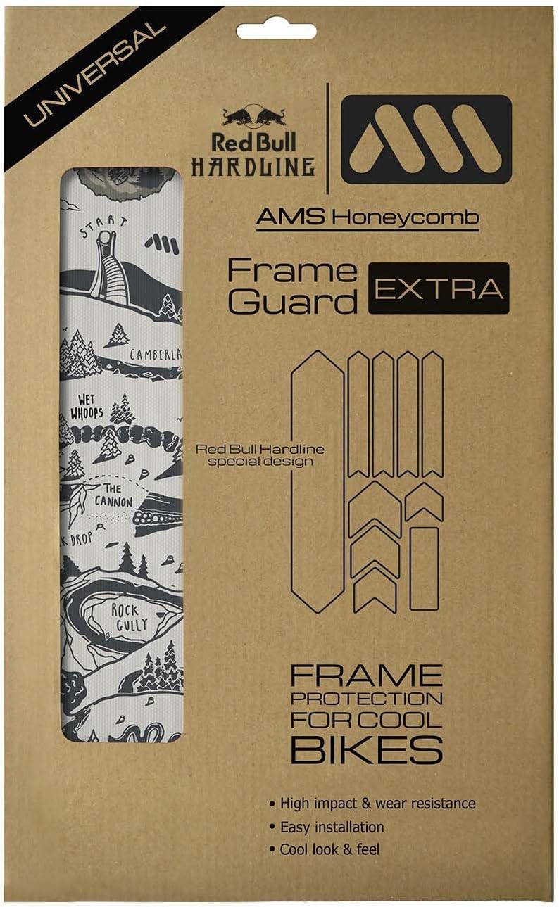 All Mountain Style Bike Frame Protector Extra - Universal Fit, 10-Piece Set for Down Tube, Chainstay, Cable Wear, High-Impact Honeycomb PVC