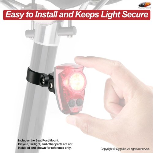 Cygolite Seat Post Mount for Hypershot, Hotshot Pro, and Hotshot Bicycle Tail Light Series with Hard Mounts