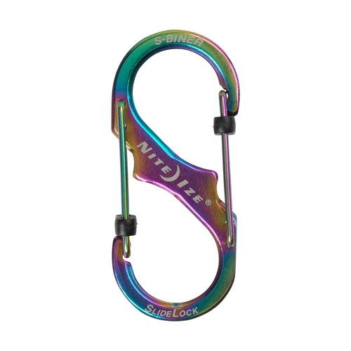 Nite Ize S-Biner SlideLock Stainless Steel - Secure Key Holder Carabiner with SlideLocks - Key & Keychain Organizer - Lockable Carabiner for Daily Use - Size 2, Spectrum (5 Pack)