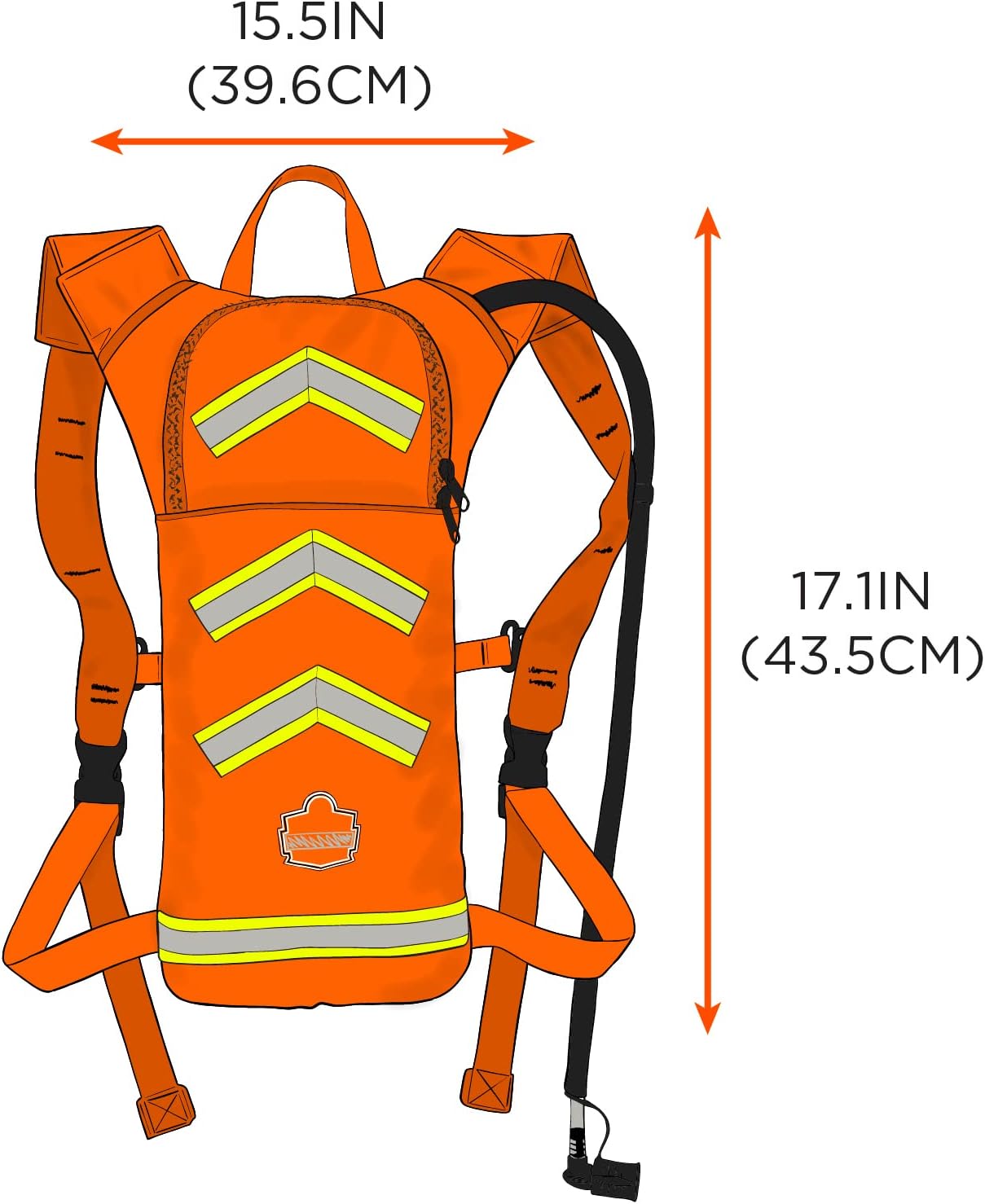 Ergodyne Chill-Its 5155HV High Visibility Low Profile Hydration Pack, Orange
