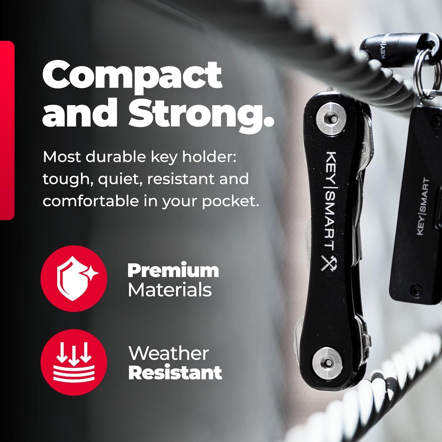 KeySmart Rugged - Multitool Key Holder for Keychain w/Bottle Opener and Pocket Clip, Key Organizer for Key Chain, EDC Keychains, Key Ring for Car Fobs Key Chains, Expandable (Up to 14 Keys, Blue)