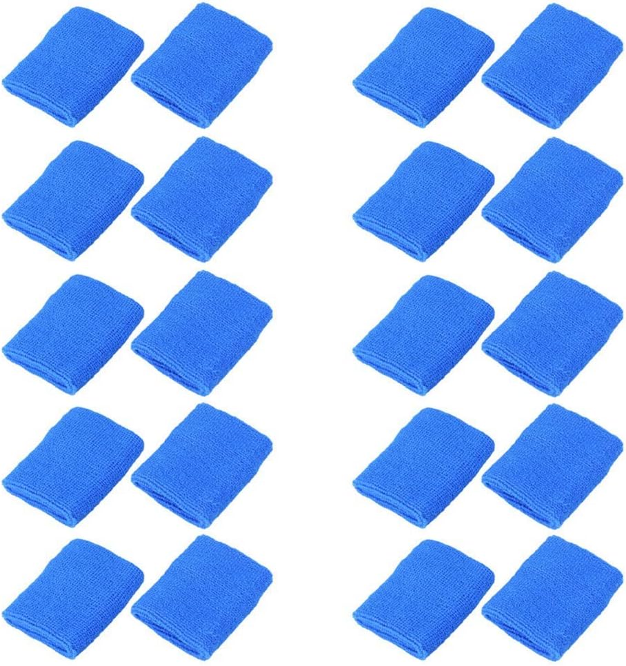 Mallofusa 10 Pack Colorful Sports Basketball Football Absorbent Wristband Party Outdoor Activity