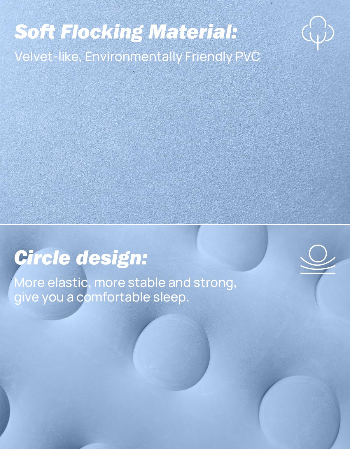 JOYTUTUS SUV Mattress for Car Camping, Upgraded Flocking and Extra Thick Oxford Surface SUV Air Mattress,Camping Bed Mattress with 2-in-1 Air Pump, 2 Pillows & Carry Bag (Blue)