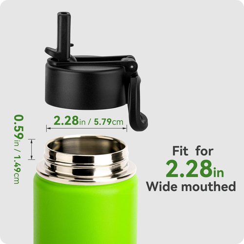 Snowfall Straw Lid for Hydro Flask Wide Mouth Water Bottles, Lids with Straw Compatible with Hydroflask 12 16 18 20 32 40 oz Wide Mouth Sports Water Bottles, 2 Straws and 1 Straw Brush