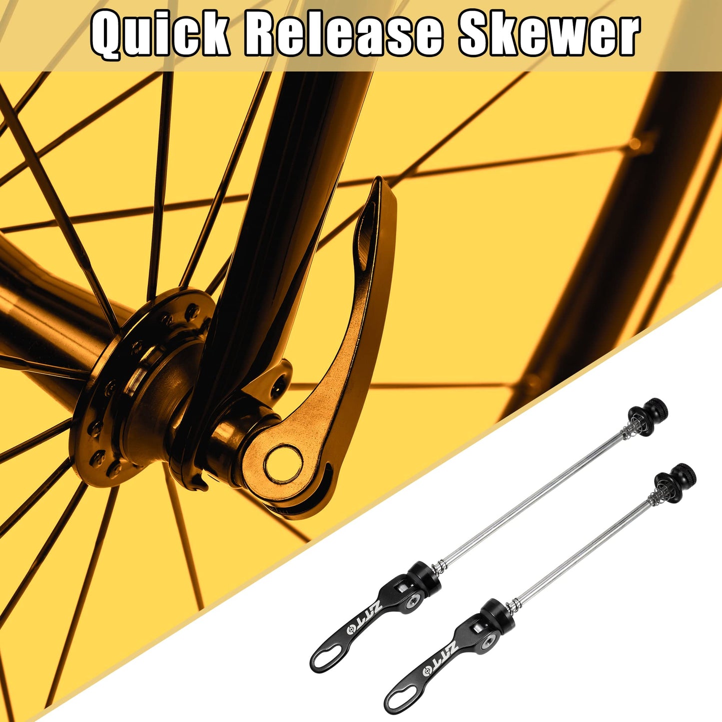 X AUTOHAUX 2 Pcs Bike Bicycle Quick Release Axles Skewers Lever Front Rear Bike Axle Wheel Hub 15cm 5.91" 18.5cm 7.28" Black for MTB Moutain Road Bike