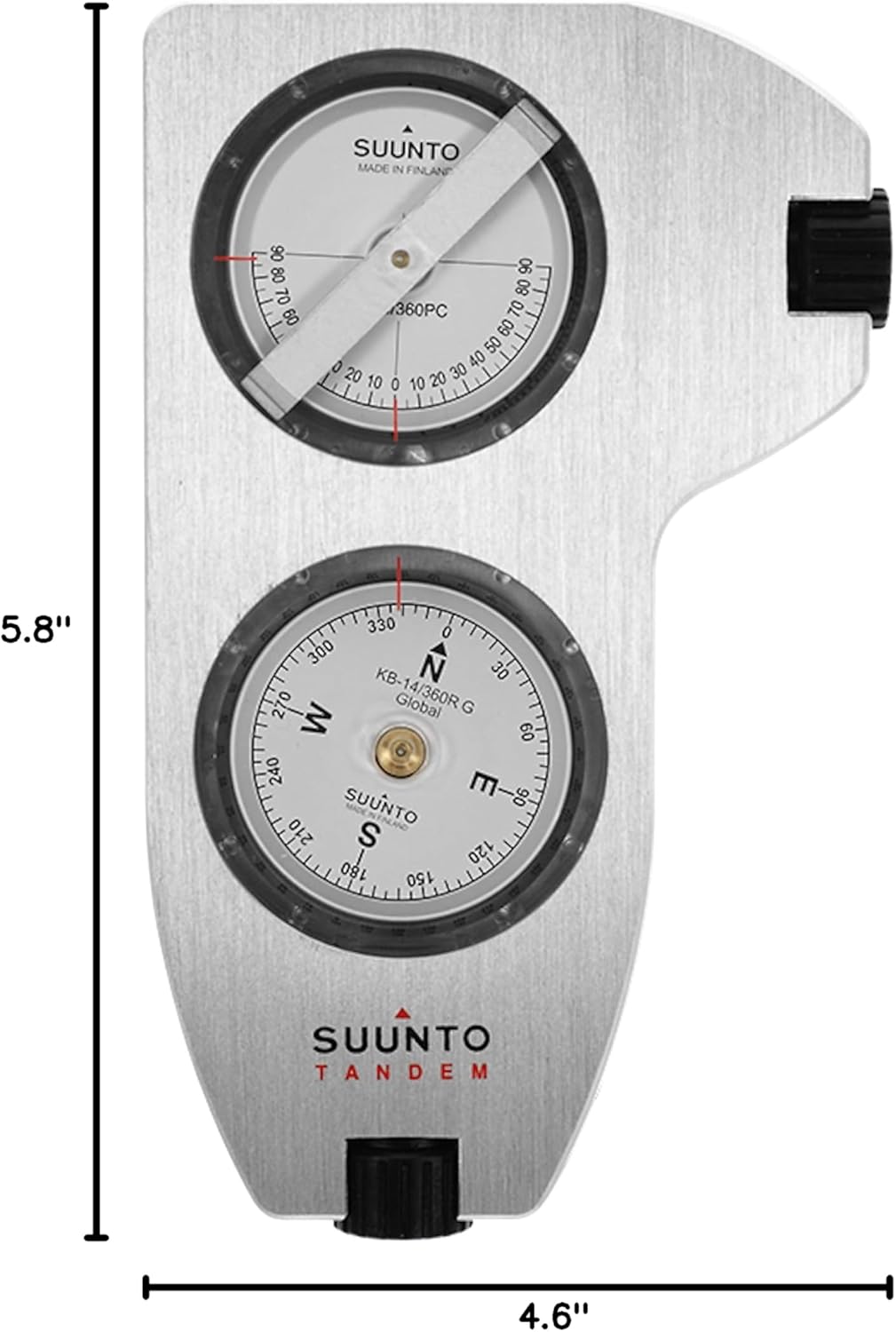 SUUNTO Tandem 360PC/360R G Compass/Clinometer: 2-in-1 Precision Compass and Clinometer for Professionals,white