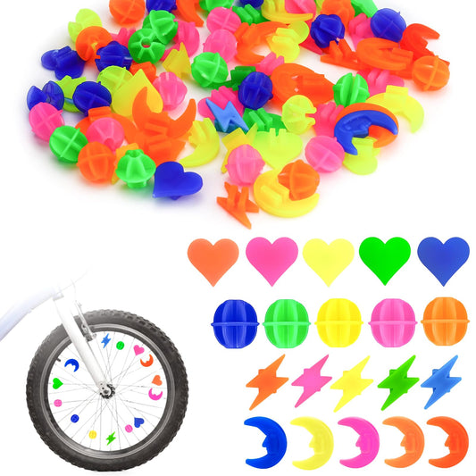 288 Pcs Bicycle Spoke Beads Colorful Bike Spoke Decorations Assorted Color Bike Wheel Spokes Bead Plastic Clip Bead for Bike Accessories Wheel Decorations (Mixed Colors)