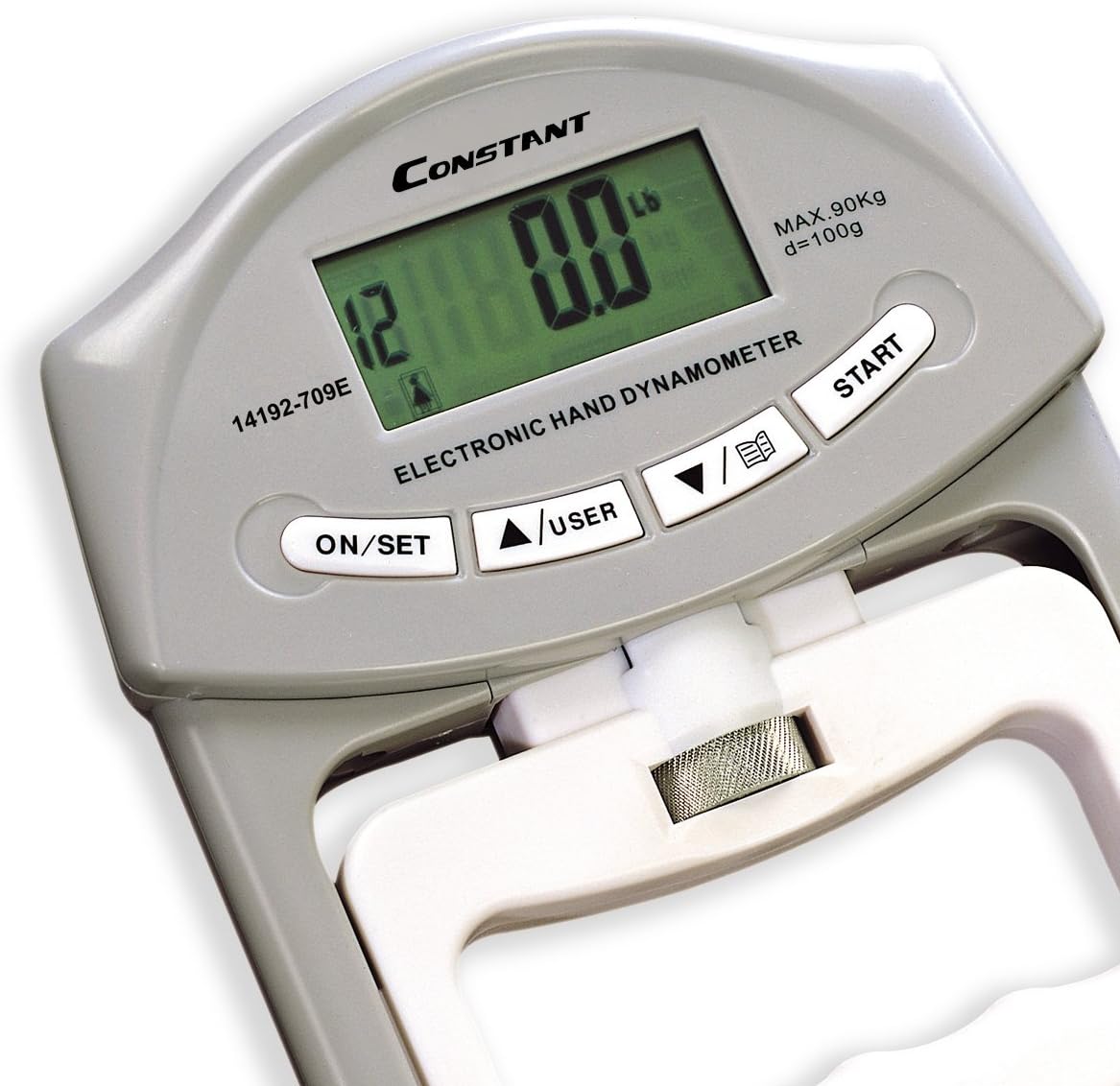 Constant 200 Lbs 90 Kgs Digital Hand Dynamometer Grip Strength Measurement Meter Auto Capturing Hand Grip Power (Grey)
