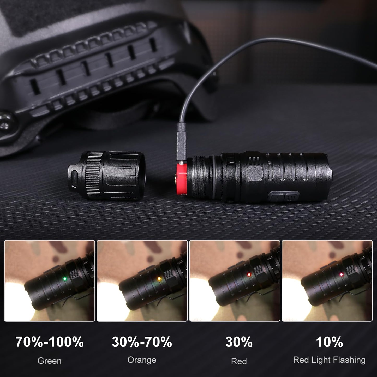 klarus XT1C Pro Helmet Tactical Flashlight, 1000 Lumens Bright Hard Hat Light, with Helmet Mount, One Click Fast Response, Military Accessories for Firefighter, Police and Guard