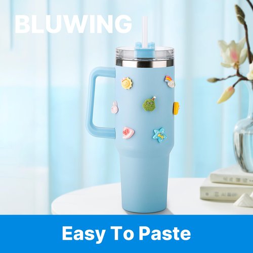 Bluwing 20 Pcs 3D Stickers for Stanley Cups and YETI Tumblers, Waterproof Stickers for Hydroflask, Reduce, Meoky, Stanley Cup Accessories(Style 4