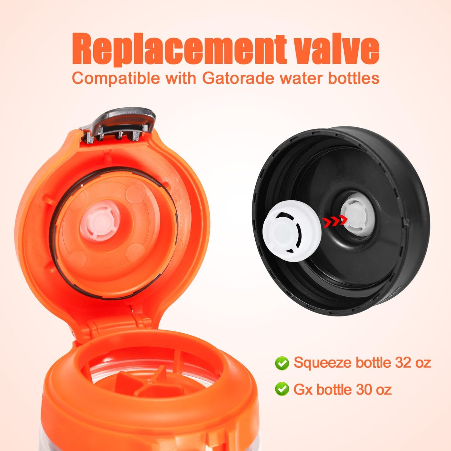 10pcs Replacement Valves Compatible with Gatorade Water Bottle, BPA Free Silicone Dispensing Valve Bottle Lid Replacement Accessories for Gatorade 32oz Squeeze Bottle & 30oz Gx Water Bottle