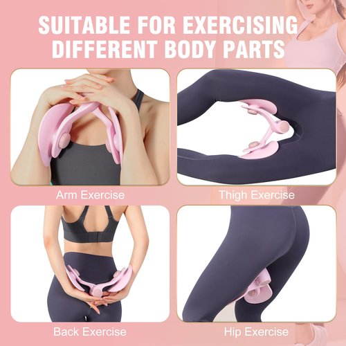 CENMIFI Thigh Trainer - Thigh Toner, Pelvic Floor Trainer, Kegel Trainer & Butt, Leg, Arm Toning Trainer Equipment for Home Gym Workout (Pink)